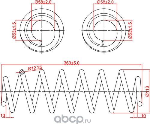 Пружина задней подвески Skoda Octavia, Superb, VW Golf Plus, Golf V, Jetta, Tour (Zikmar). Артикул Z48082R