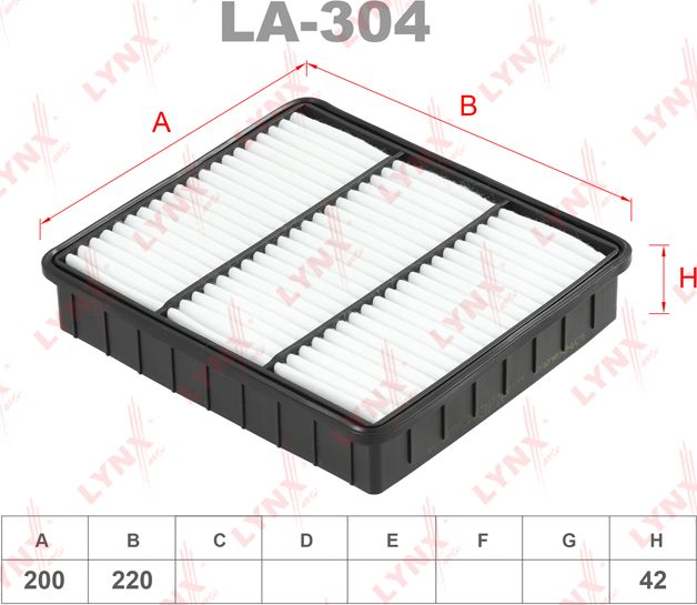 Воздушный фильтр LYNXauto. Артикул LA-304