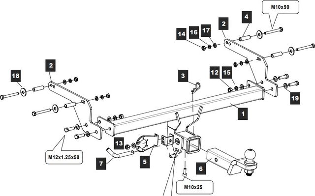 Фаркоп Baltex для Renault Duster II 2021-2026. Артикул 189377