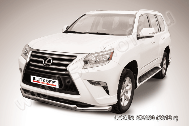 Защита Slitkoff переднего бампера d76/57 двойная для Lexus GX 460 2013-2026. Артикул LGX13-002