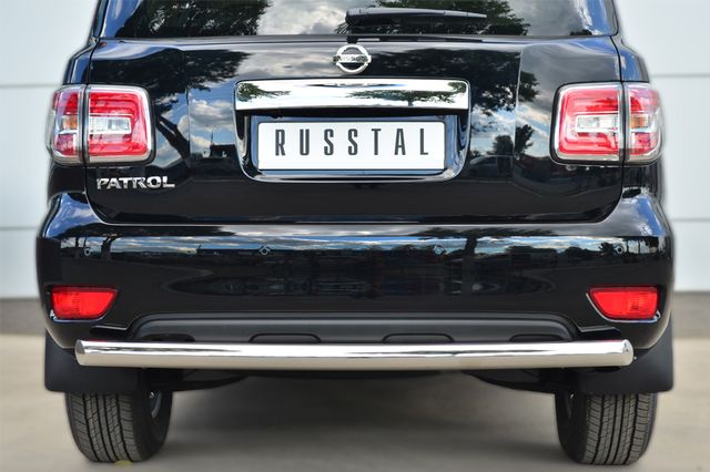 Защита RusStal заднего бампера d76 (дуга) для Nissan Patrol Y62 2014-2026. Артикул PATZ-001733