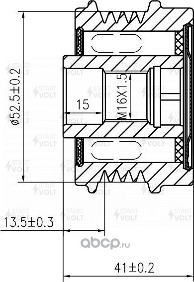 Муфта генератора обгонная StartVOLT для Ford Focus III 2013-2019. Артикул SGP 0185