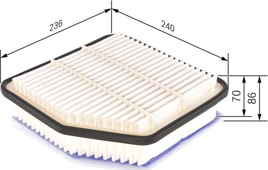 Воздушный фильтр Bosch для Lexus IS II 2005-2012. Артикул F 026 400 176