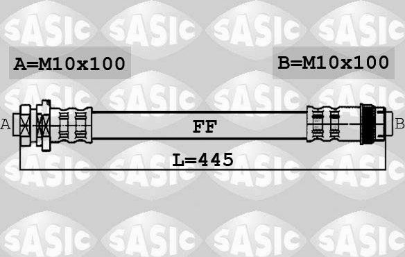 Тормозной шланг Sasic задний левый для Renault Kangoo I 1997-2010. Артикул 6604038