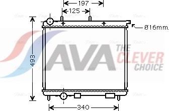 Радиатор охлаждения двигателя AVA. Артикул CN2190