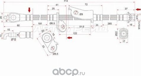 Шланг тормозной передний Таиланд TOYOTA RAV4 05- (SAT). Артикул ST9094702F50