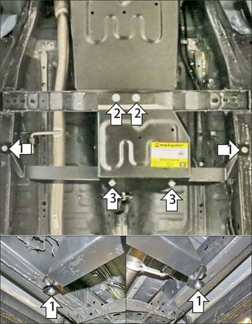 Защита Мотодор для раздаточной коробки Foton Tunland G7 2024-2026. Артикул 77506