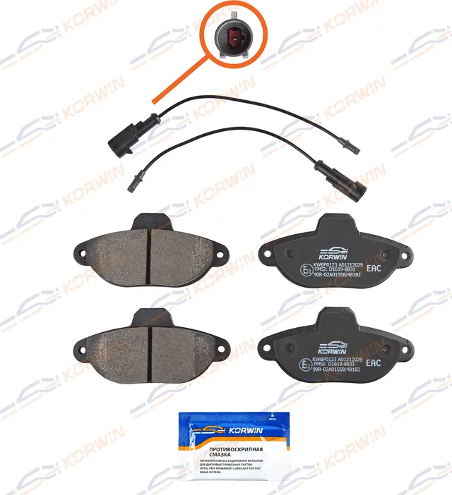Колодки тормозные перед. Fiat Panda 03-/Punto (Korwin). Артикул KWBP0123