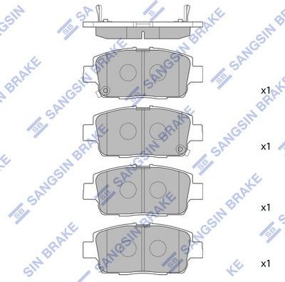 Тормозные колодки Sangsin Hi-Q. Артикул SP1555
