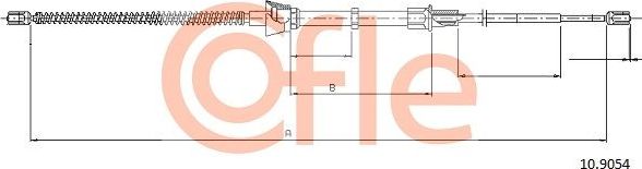 Трос ручника (тросик ручного тормоза) Cofle задний правый/левый для Skoda Octavia Tour 1996-2010. Артикул 10.9054