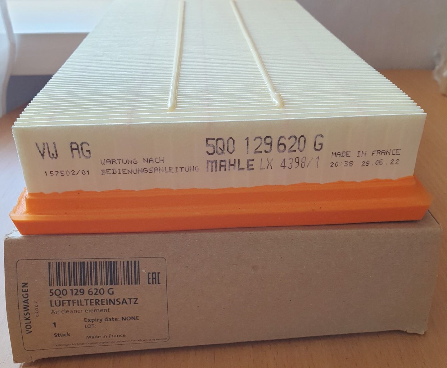 Воздушный фильтр VAG. Артикул 5Q0129620G