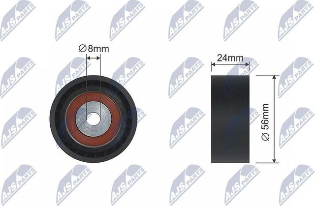 Направляющий (ведущий) ролик приводного поликлинового ремня NTY для Renault Twingo I 1996-2007. Артикул RNK-RE-007