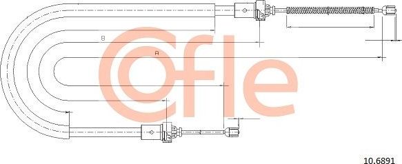 Трос ручника (тросик ручного тормоза) Cofle. Артикул 92.10.6891