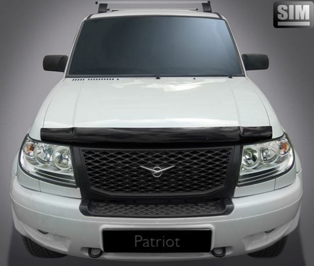 Дефлектор SIM для капота УАЗ Patriot 2005-2026. Артикул SUAZPAT0512