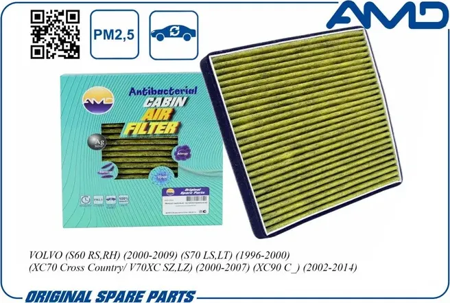 Фильтр салонный (антибактериальный, угольный) (AMD). Артикул AMDFC794A