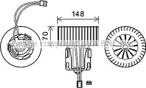 Вентилятор, мотор печки (отопителя) салона AVA для Rolls-Royce Wraith 2013-2025. Артикул BW8539