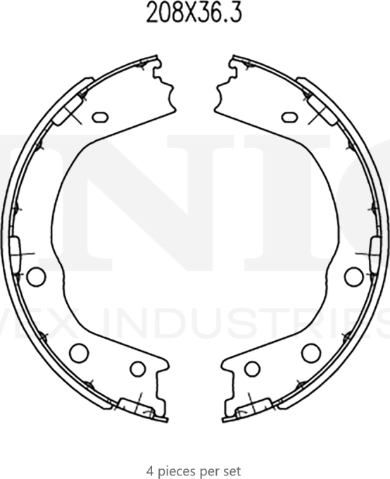 Колодки тормозные барабанные, комплект (Unio). Артикул BRP-10091