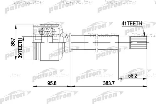 Шрус внутренний (граната) Patron передний правый для Peugeot Boxer II (230) 1994-2002. Артикул PCV5014