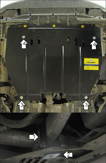 Защита Мотодор для картера, КПП Citroen С5 II 2008-2010. Артикул 00411