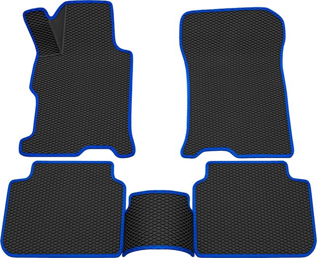 Коврики Rezkon 3D EVA Ромб резиновые для салона Honda Accord IX 2012-2015 Синий кант. Артикул 9219005203