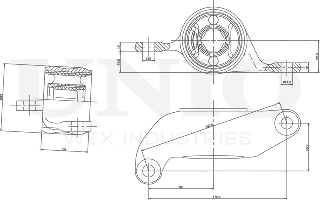Сайлентблок рычага подвески (Unio). Артикул RMP-20286