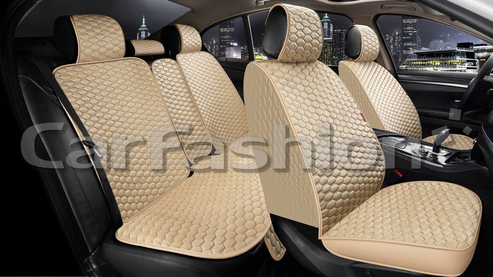 Накидки универсальные CarFashion Sota Plus для авто, цвет Бежевый/Бежевый/Бежевый. Артикул 22667