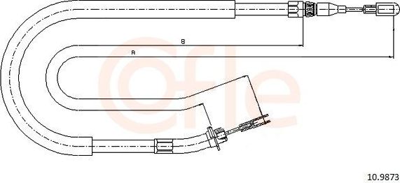 Трос ручника (тросик ручного тормоза) Cofle. Артикул 10.9873
