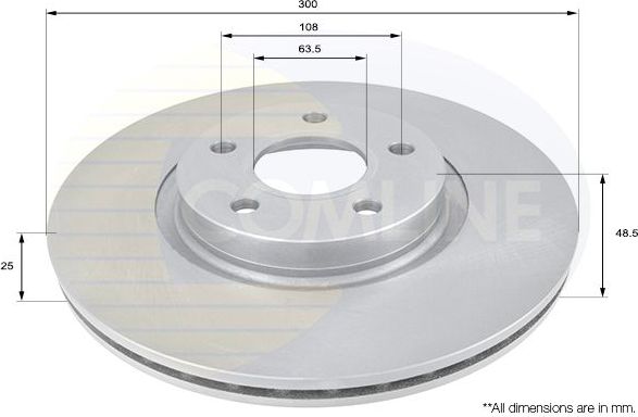 Тормозной диск Comline передний для Ford Kuga II 2013-2019. Артикул ADC1227V