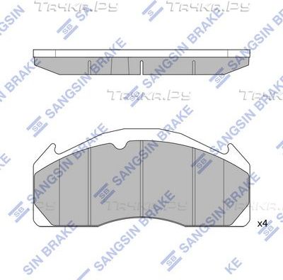 Тормозные колодки Sangsin Hi-Q для Volvo 9700 2001-2026. Артикул SP1394