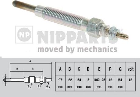 Свеча накаливания (накала) Nipparts. Артикул J5710500