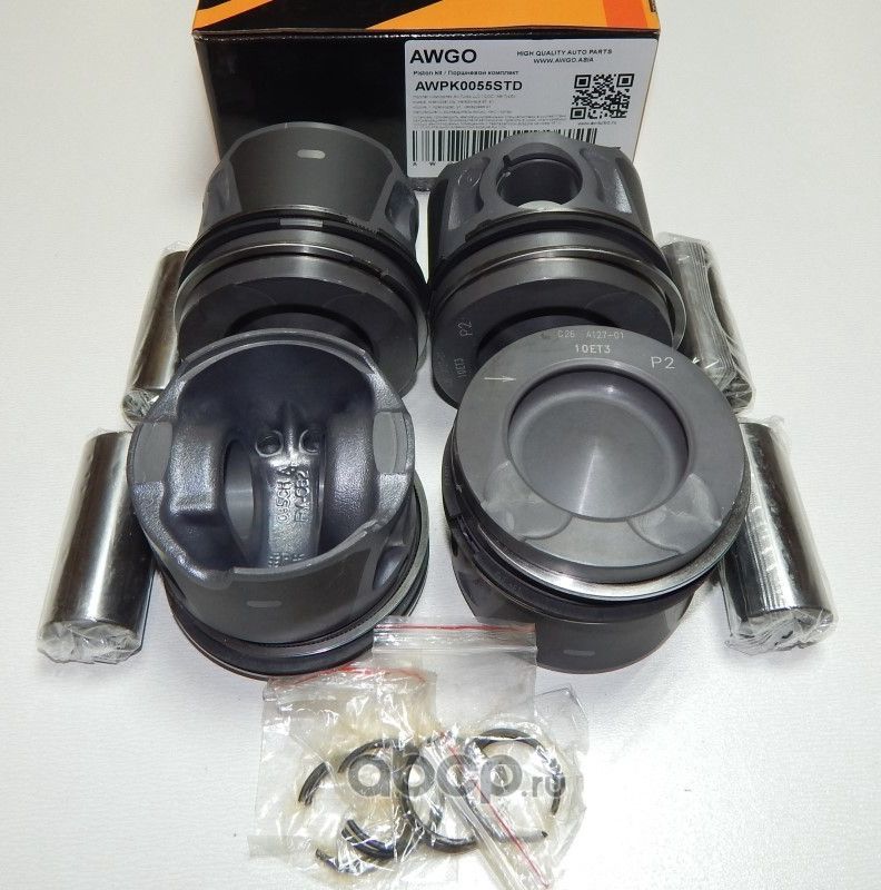 4 шт. порш., кольца, пальцы STD (комплект) AWPK0055STD (Awgo) Awgo. Артикул AWPK0055STD