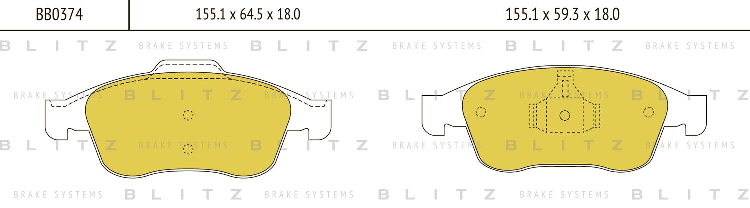 Колодки тормозные дисковые передние Renault Fluence/Grand Scenic/Megane/Scenic 2 (Blitz). Артикул BB0374