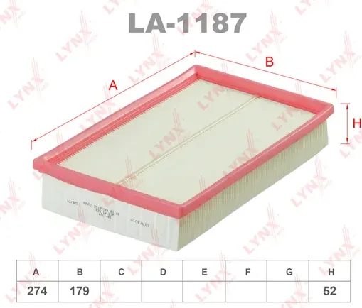 Фильтр воздушный (Lynxauto). Артикул LA1187