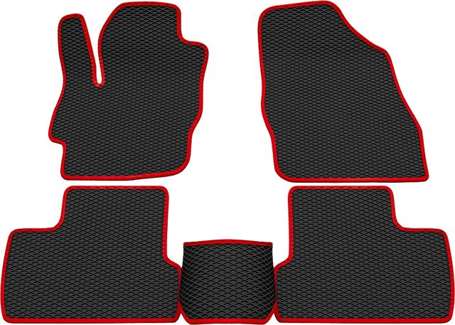 Коврики Rezkon EVA для салона Mazda 3 II 2009-2013 Красный кант. Артикул 9023010104