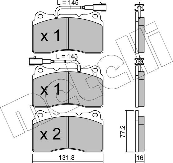 Тормозные колодки Metelli передние для Alfa Romeo 166 I 1998-2007. Артикул 22-0288-0