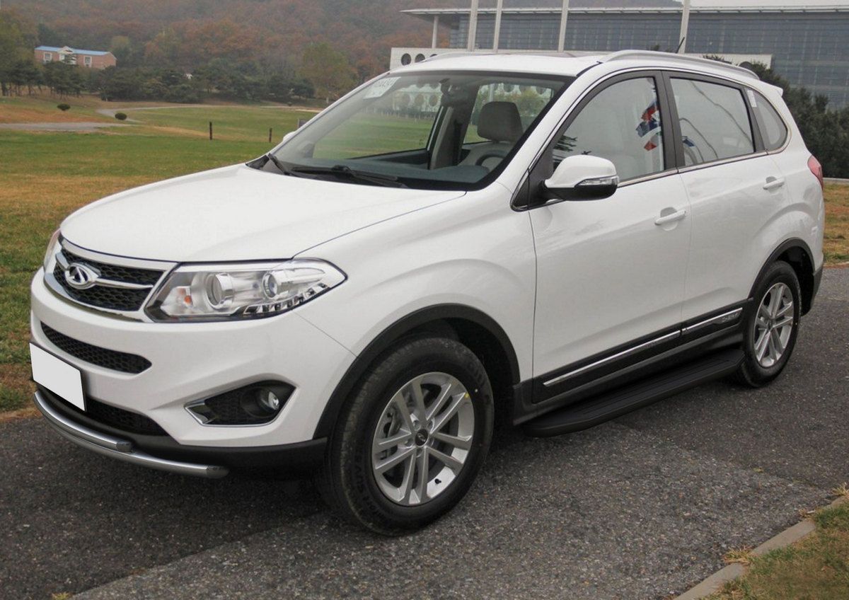 Пороги алюминиевые Rival Premium-Black для Chery Tiggo 5 2014-2020. Артикул A173ALB.0902.1