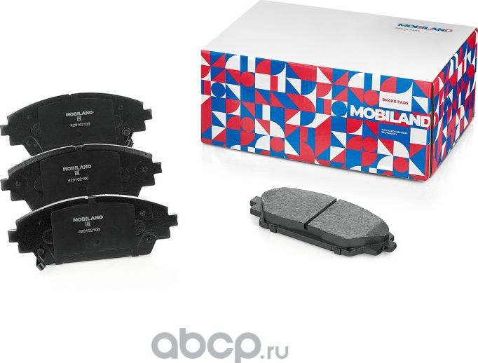 Колодки тормозные дисковые передние (4 шт.) с п/шум. пласт. MAZDA 3 (BM, BN) (Mobiland). Артикул 429102100