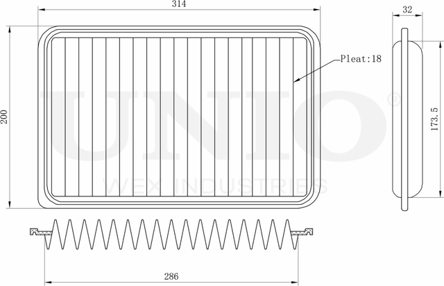 Фильтр воздушный (Unio). Артикул FLT-10014