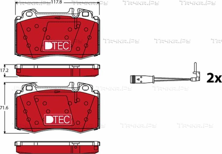 Тормозные колодки TRW DTEC COTEC передние для Porsche 944 1988-1989. Артикул GDB1543DTE