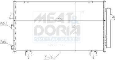 Радиатор кондиционера (конденсатор) Meat & Doria для Toyota RAV4 II (XA20) 2000-2005. Артикул 991043