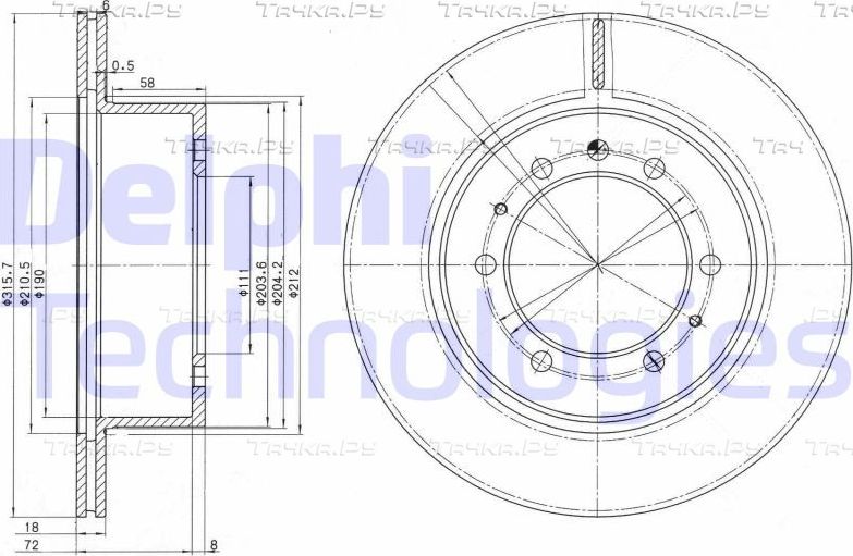 Тормозной диск Delphi. Артикул BG3117