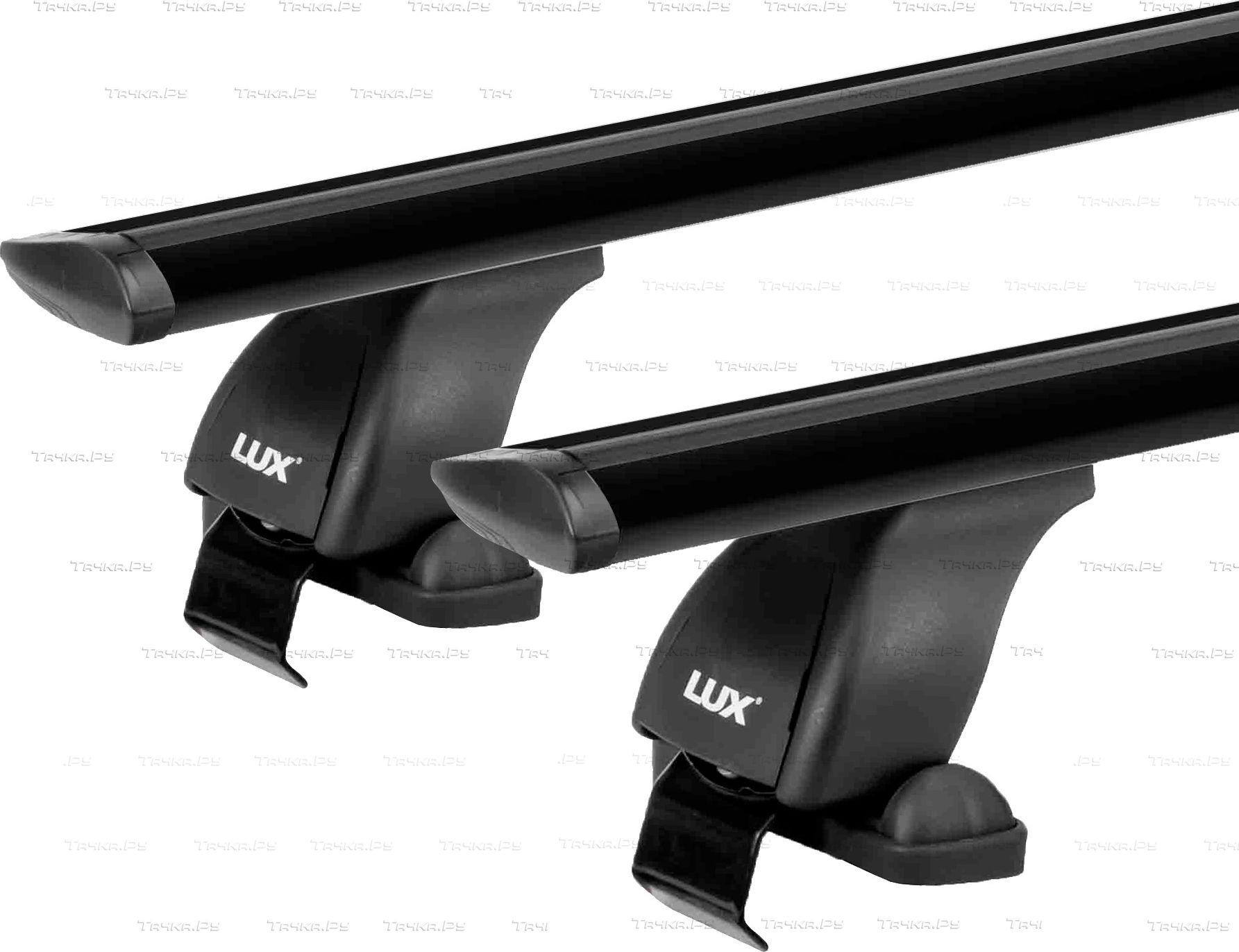 Багажник на крышу LUX креп. за дверные проемы для ТагАЗ Vortex Estina седан 2008-2015 (Крыловидные дуги ЧЕРНЫЕ). Артикул 691011+690014+793310