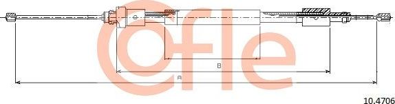 Трос ручника (тросик ручного тормоза) Cofle задний правый для Peugeot Partner I 1996-2015. Артикул 92.10.4706