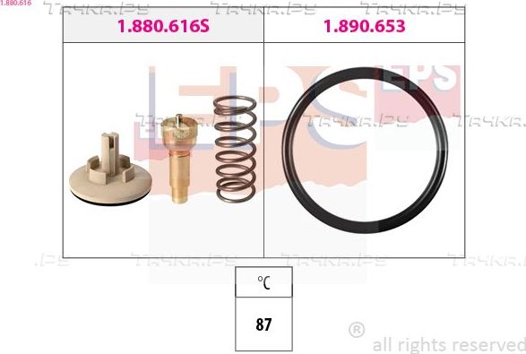 Термостат EPS Made in Italy - OE Equivalent для Volkswagen Eos I 2006-2008. Артикул 1.880.616