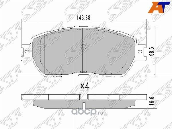 Колодки тормозные FR TOYOTA ESTIMA,ALPHARD 03- (SAT). Артикул ST0446528510