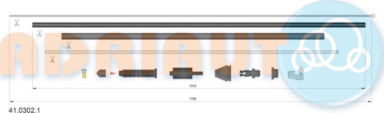 Трос газа Adriauto. Артикул 41.0302.1