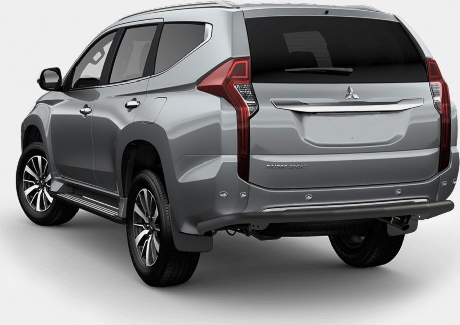 Защита RusStal заднего бампера d63 секции для Mitsubishi Pajero Sport III 2016-2020 Черная. Артикул MPJSZ-002489CH