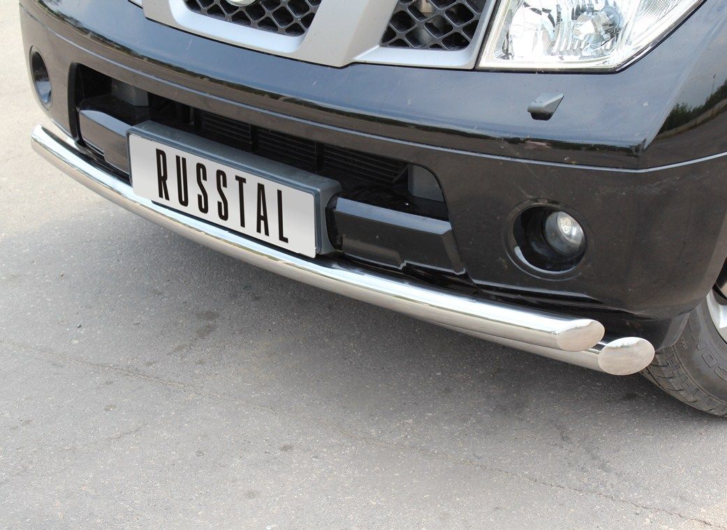 Защита RusStal переднего бампера d76/63 (дуга) для Nissan Pathfinder R51 2005-2009. Артикул NPZ-000353