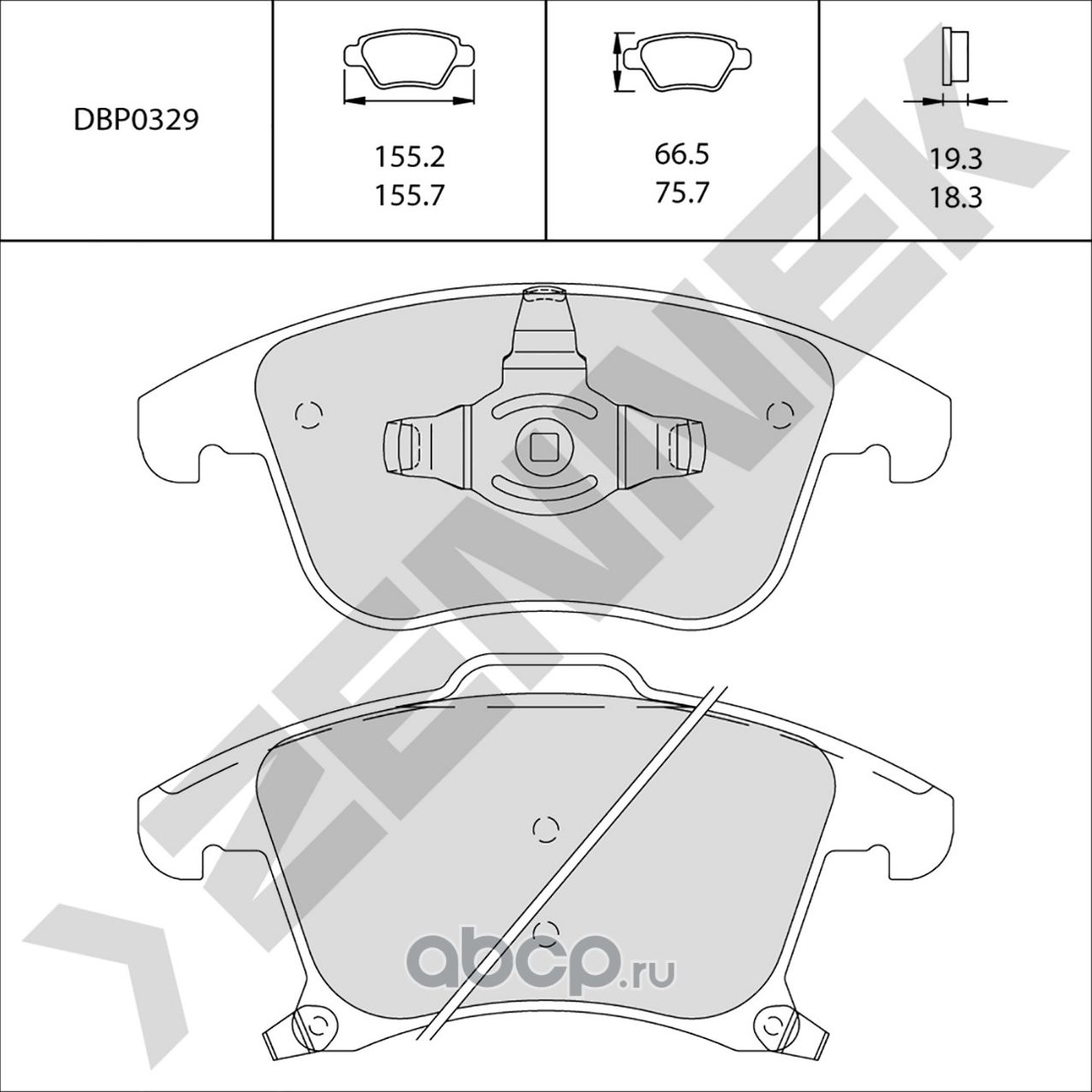 Колодки тормозные передние GALAXY 18>, MONDEO 14 (Zennek). Артикул DBP0329
