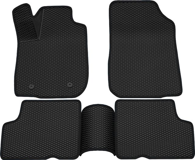 Коврики Rezkon 3D EVA ромб резиновые для салона Renault Logan I 2004-2015 Черный кант. Артикул 9229015101